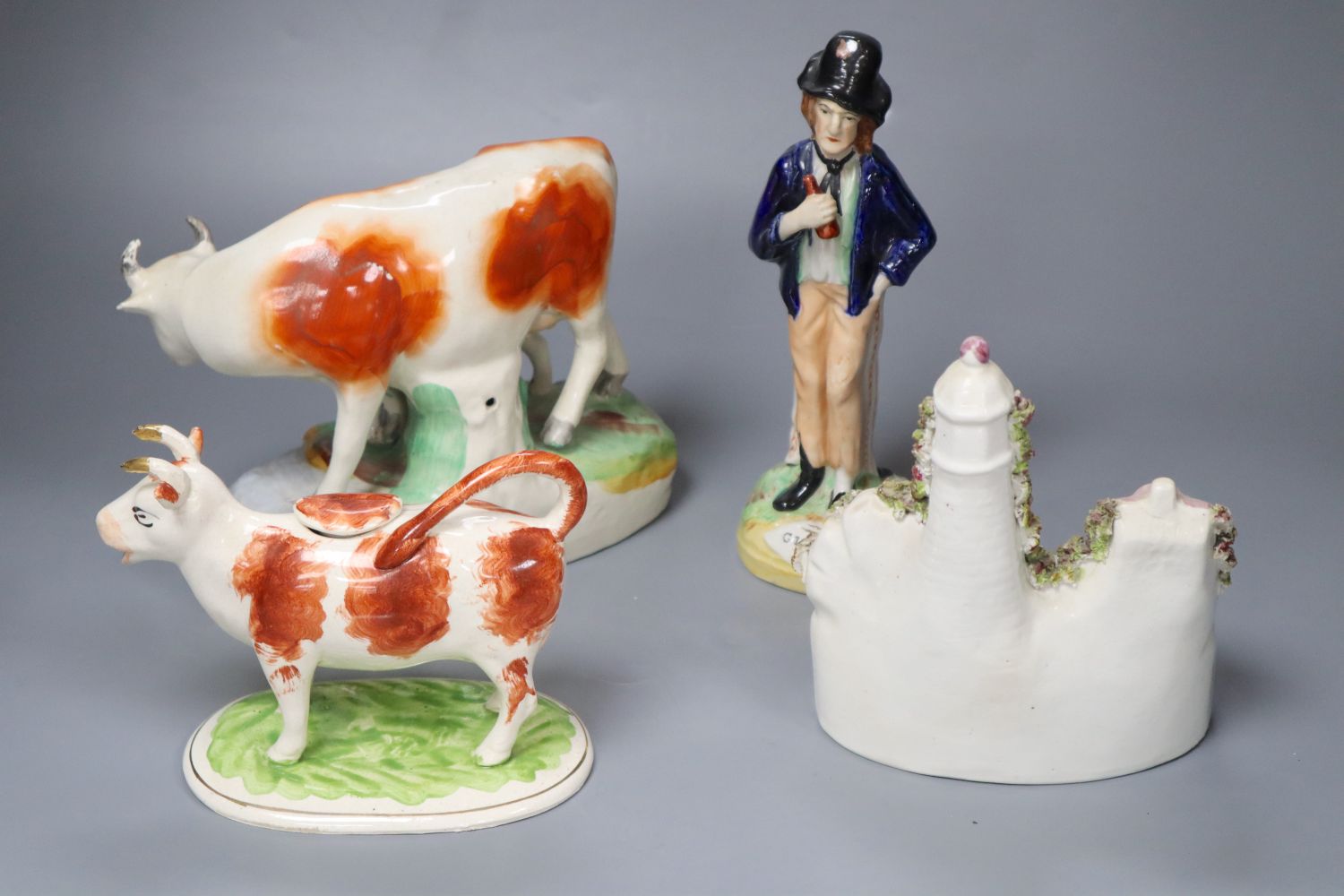 Victorian Staffordshire pottery including Grace Darling and Gin/Water, later 21cm